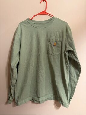 Carhartt Long-Sleeve Pocket T-Shirt in Sage Green men’s size Large